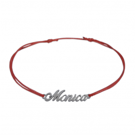 Bratari - Martisor Bratara snur rosu personalizata nume Monica argint 9448100 Dras