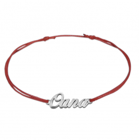 Bratari - Martisor Bratara snur rosu personalizata nume Oana argint 9433100 Dras