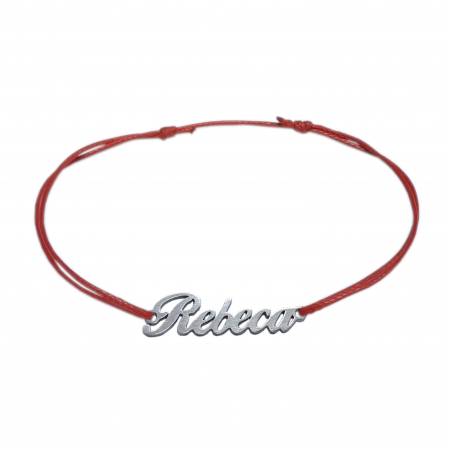 Bratari - Martisor Bratara snur rosu personalizata nume Rebeca argint 9459100 Dras