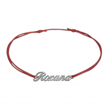 Bratari - Martisor Bratara snur rosu personalizata nume Roxana argint 9464100 Dras