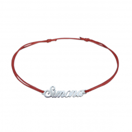 Bratari - Martisor Bratara snur rosu personalizata nume Simona argint 9406100 Dras