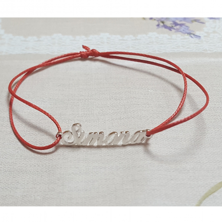 Bratara snur rosu personalizata nume Simona argint 9406100 Dras [1]