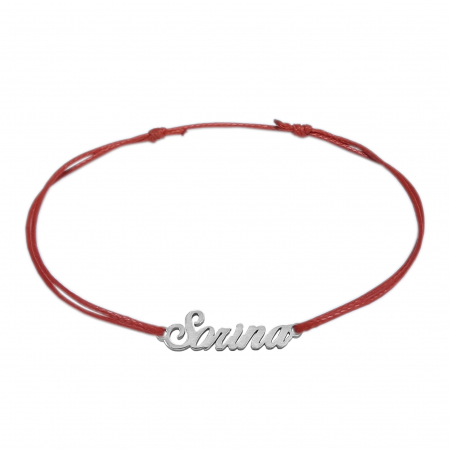 Bratari - Martisor Bratara snur rosu personalizata nume Sorina argint 9458100 Dras