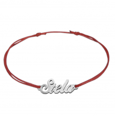 Bratari - Martisor Bratara snur rosu personalizata nume Stela argint 9451100 Dras