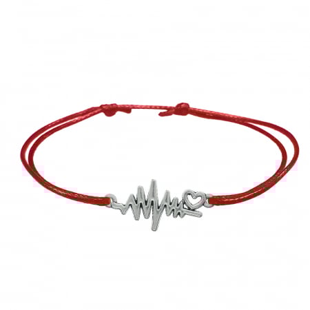 Bratari - Martisor Bratara snur rosu personalizata Puls si inimioara argint 10049210 Dras