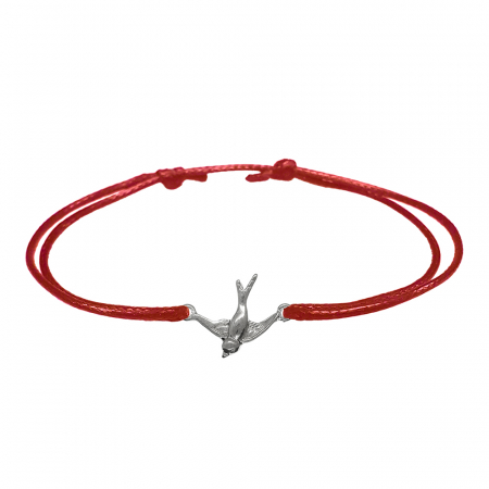 Bratari - Martisor Bratara snur rosu personalizata Randunica argint 10085140 Dras