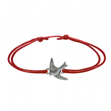 Bratari - Martisor Bratara snur rosu personalizata Randunica argint 9690200 Dras