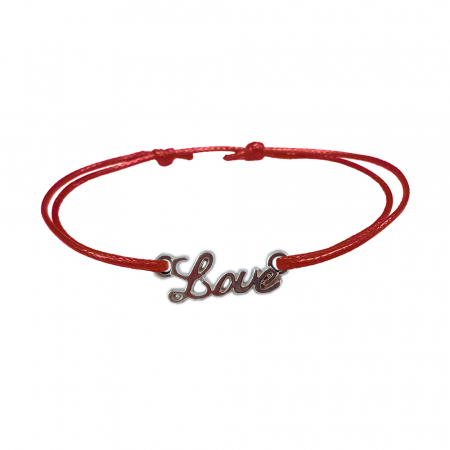 Cu diverse motive - Bratara snur rosu personalizata text LOVE argint 9280175 Dras
