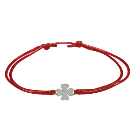 Bratari - Martisor Bratara snur rosu personalizata Trifoi argint 10077100 Dras