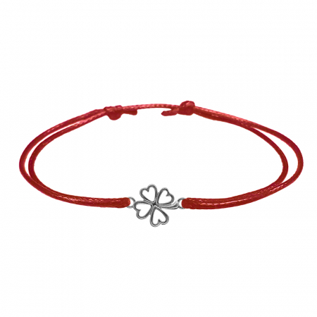Cu talismane - Bratara snur rosu personalizata Trifoi argint 9732100 Dras