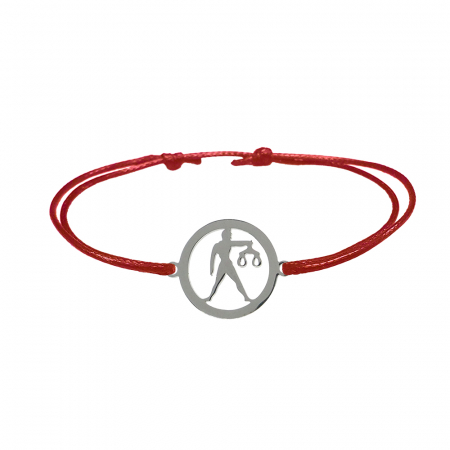 Bratari - Bratara snur rosu personalizata zodie Balanta argint zodiac european 9780160 Dras