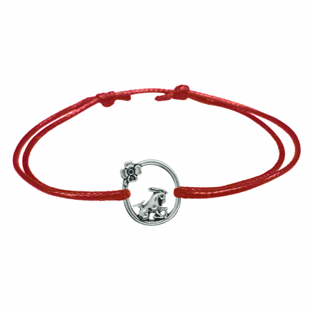 Bratari - Martisor Bratara snur rosu personalizata zodie Capricorn argint zodiac european 10152240 Dras