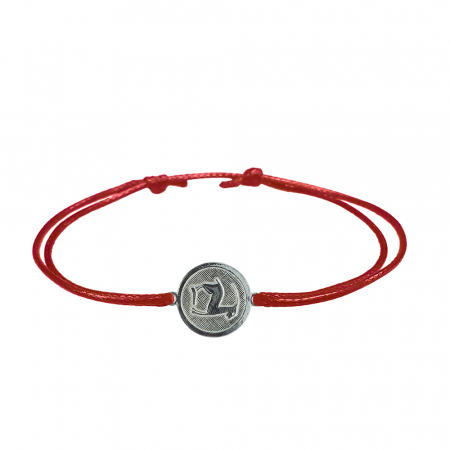 Cu zodiace - Bratara snur rosu personalizata zodie Capricorn zodiac european argint 4201200 Dras