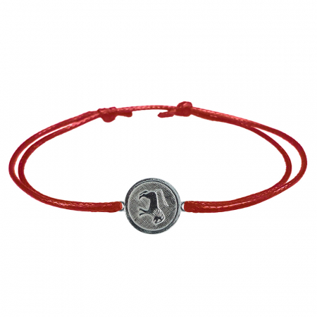 Cu zodiace - Bratara snur rosu personalizata zodie Leu zodiac european argint 4201200 Dras