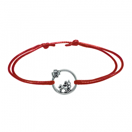 Bratari - Martisor Bratara snur rosu personalizata zodie Sagetator argint zodiac european 10153240 Dras