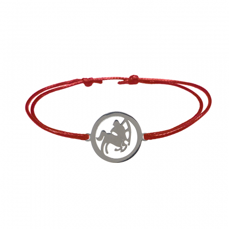 Bratari - Bratara snur rosu personalizata zodie Sagetator argint zodiac european 9771160 Dras