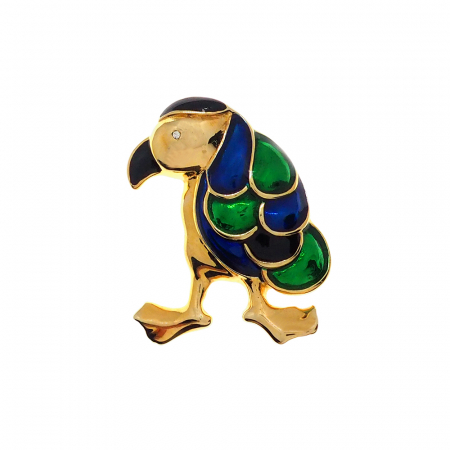 Galvanizate - Brosa aurita figurina Papagal model 15033 Dras