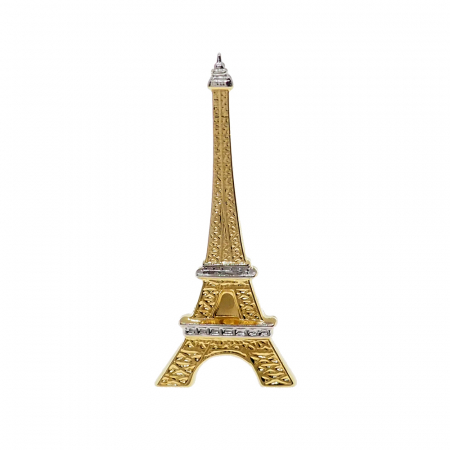 Galvanizate - Brosa galvanizata figurina Turnul Eiffel partial aurita model 15034 Dras