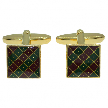 Toate produsele - Butoni camasa manseta auriti mecanism arc model verde/bordo 14215 Dras