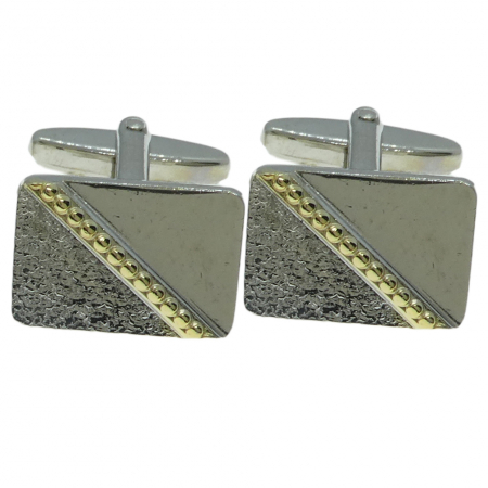 Bijuterii barbati - Butoni camasa manseta galvanizati mecanism arc model partial aurit 14243 Dras