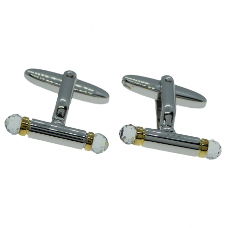 Bijuterii barbati - Butoni camasa manseta galvanizati mecanism arc model partial auriti 14220 Dras