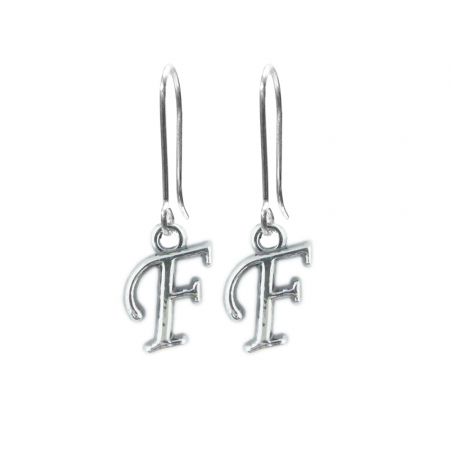 Cercei din argint cu litere: - Cercei argint Litera F 9218250 Dras