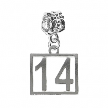 Charmuri din argint cu cifre: - Charm argint Cifra 14 numar norocos cifre aniversare 10251_4360 Dras