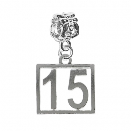 Charmuri din argint cu cifre: - Charm argint Cifra 15 numar norocos cifre aniversare 10251_5360 Dras