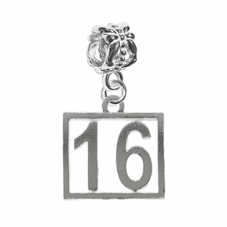 Charmuri din argint cu cifre: - Charm argint Cifra 16 numar norocos cifre aniversare 10251_6360 Dras