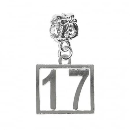 Charmuri din argint cu cifre: - Charm argint Cifra 17 numar norocos cifre aniversare 10251_7360 Dras