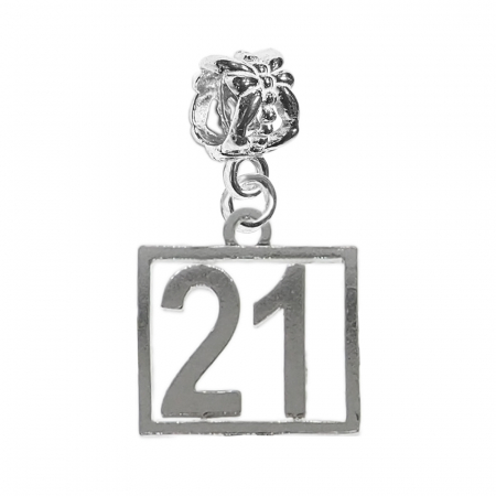 Charmuri din argint cu cifre: - Charm argint Cifra 21 numar norocos cifre aniversare 10252_1360 Dras