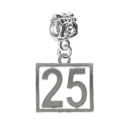 Charmuri din argint cu cifre: - Charm argint Cifra 25 numar norocos cifre aniversare 10252_5360 Dras