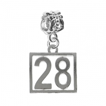 Charmuri din argint cu cifre: - Charm argint Cifra 28 numar norocos cifre aniversare 10252_8360 Dras