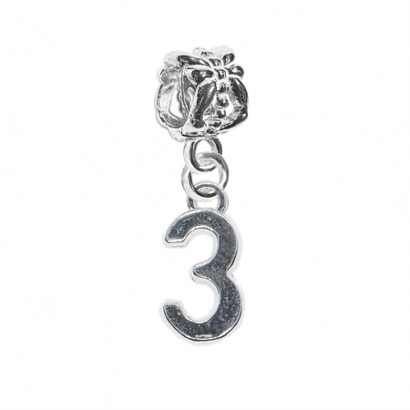 Cu cifre decupate - Charm argint Cifra 3 9523225 Dras