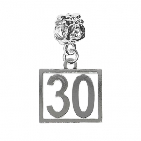 Charmuri din argint cu cifre: - Charm argint Cifra 30 numar norocos cifre aniversare 10253_0360 Dras
