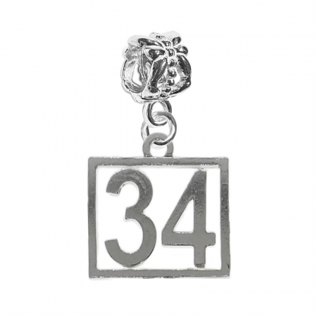 Charmuri din argint cu cifre: - Charm argint Cifra 34 numar norocos cifre aniversare 10253_4360 Dras