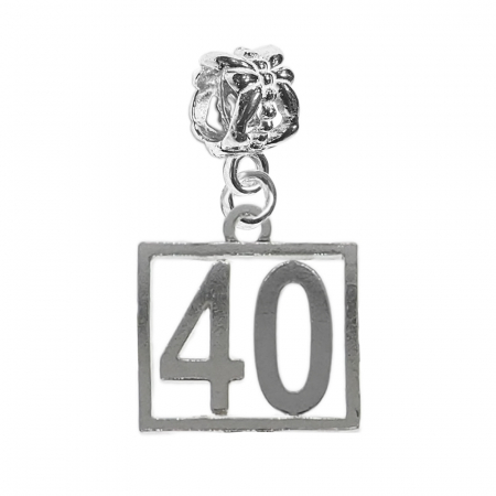 Charmuri din argint cu cifre: - Charm argint Cifra 40 numar norocos cifre aniversare 10254_0360 Dras
