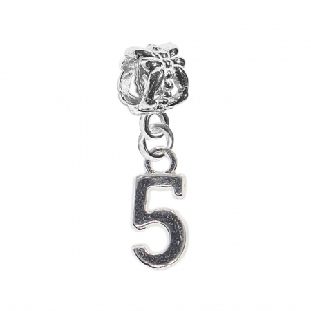 Cu cifre decupate - Charm argint Cifra 5 9525225 Dras
