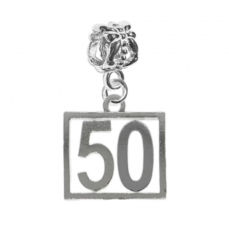 Charmuri din argint cu cifre: - Charm argint Cifra 50 numar norocos cifre aniversare 10255_0360 Dras