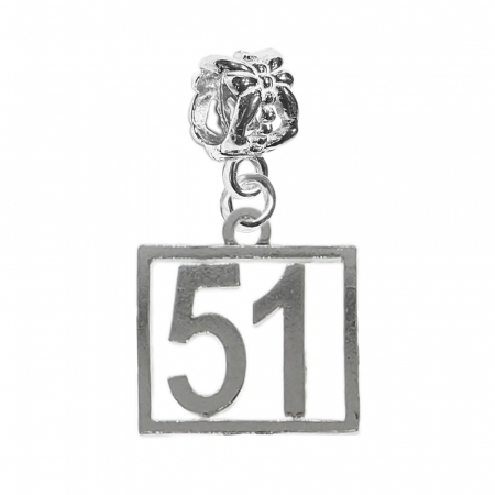 Charmuri din argint cu cifre: - Charm argint Cifra 51 numar norocos cifre aniversare 10255_1360 Dras
