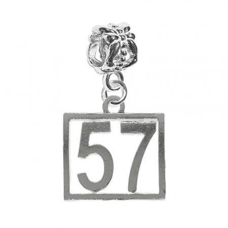 Charmuri din argint cu cifre: - Charm argint Cifra 57 numar norocos cifre aniversare 10255_7360 Dras