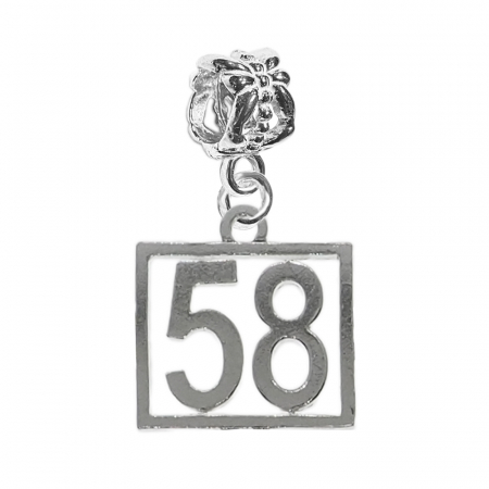 Charmuri din argint cu cifre: - Charm argint Cifra 58 numar norocos cifre aniversare 10255_8360 Dras