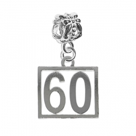 Charmuri din argint cu cifre: - Charm argint Cifra 60 numar norocos cifre aniversare 10256_0360 Dras