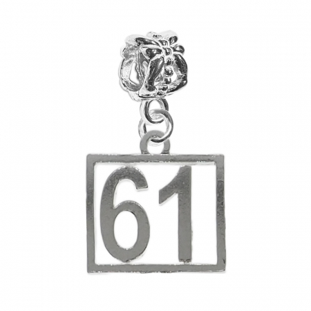 Charmuri din argint cu cifre: - Charm argint Cifra 61 numar norocos cifre aniversare 10256_1360 Dras