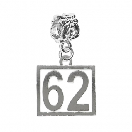 Charmuri din argint cu cifre: - Charm argint Cifra 62 numar norocos cifre aniversare 10256_2360 Dras