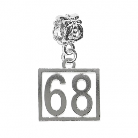 Charmuri din argint cu cifre: - Charm argint Cifra 68 numar norocos cifre aniversare 10256_8360 Dras