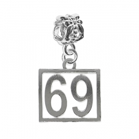 Charmuri din argint cu cifre: - Charm argint Cifra 69 numar norocos cifre aniversare 10256_9360 Dras