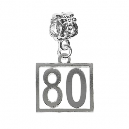 Charmuri din argint cu cifre: - Charm argint Cifra 80 numar norocos cifre aniversare 10248_0360 Dras