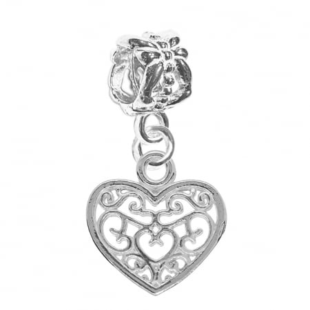 Charmuri din argint cu tematica iubire: - Charm argint Inimioara 9492200 Dras