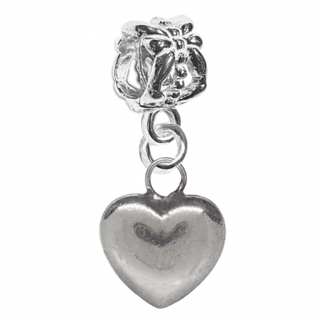 Charmuri din argint cu tematica iubire: - Charm argint Inimioara 9809380 Dras